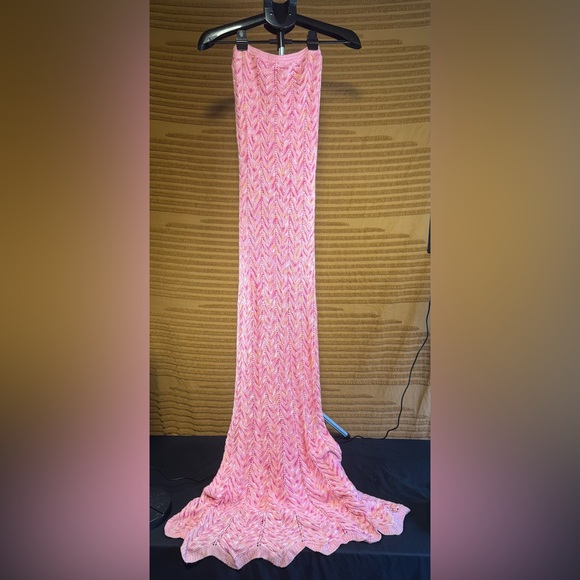 Torn by Ronny Kobo Tasha Pink Chevron Knit Maxi Dress – Size Small NWT - Picture 2 of 7